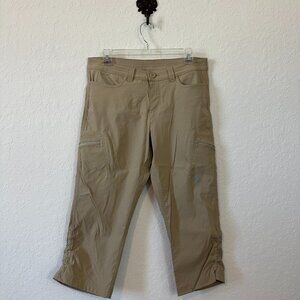 Eddie Bauer 6 First Ascent Guide Pro Tan Khaki Cargo Capri Cropped Pants